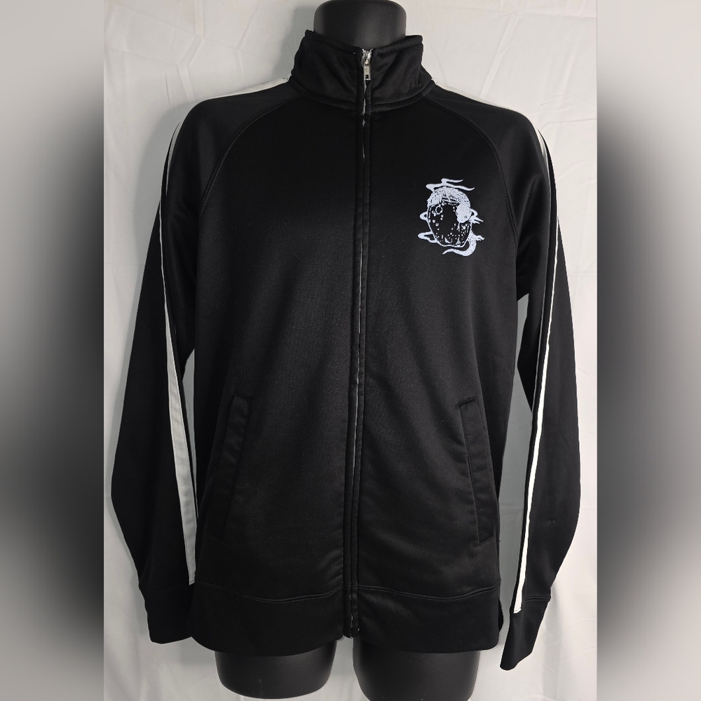 Bad Habit Omocat Black Track Jacket Screen Printed Size Medium CJ-2644 - Picture 3 of 11
